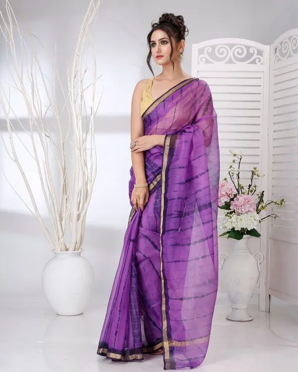 Lehar_Purple_Kota_Silk_Shibori_Saree