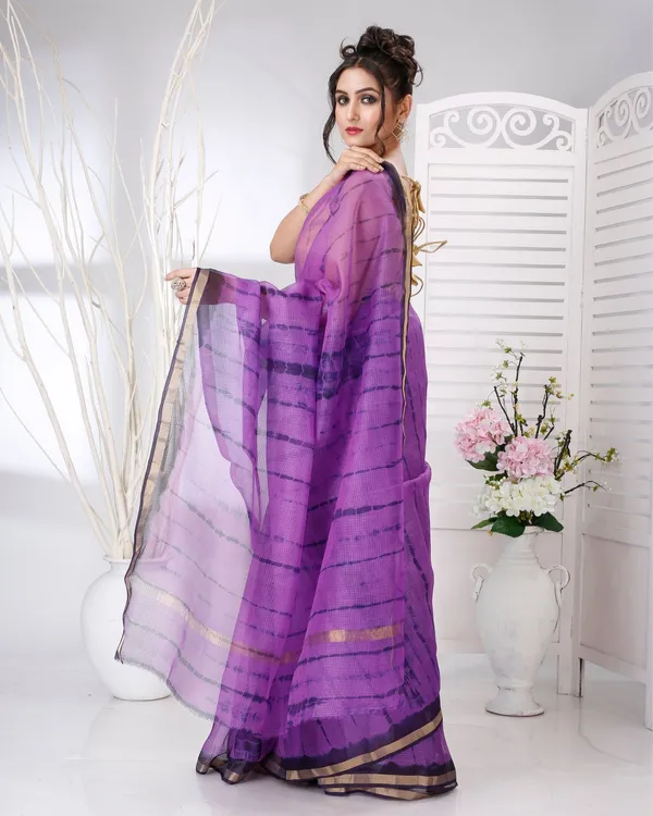 Lehar_Purple_Kota_Silk_Shibori_Saree