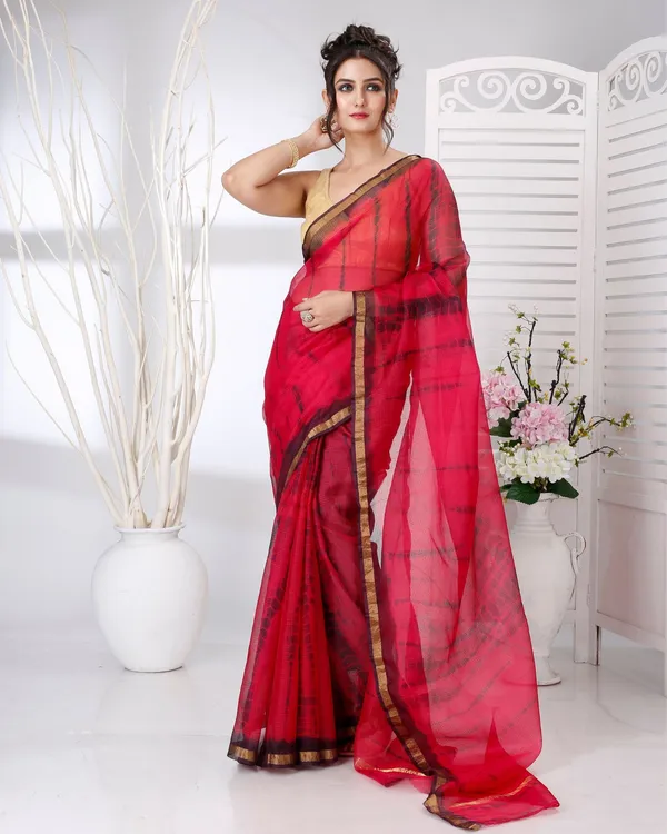 Lehar_Red_&_Blue_Kota_Silk_Shibori_Saree