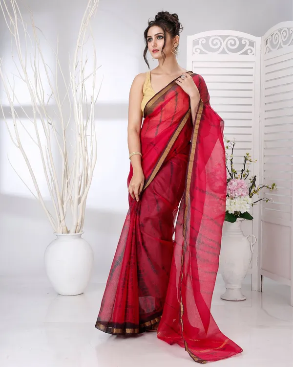 Lehar_Red_&_Blue_Kota_Silk_Shibori_Saree