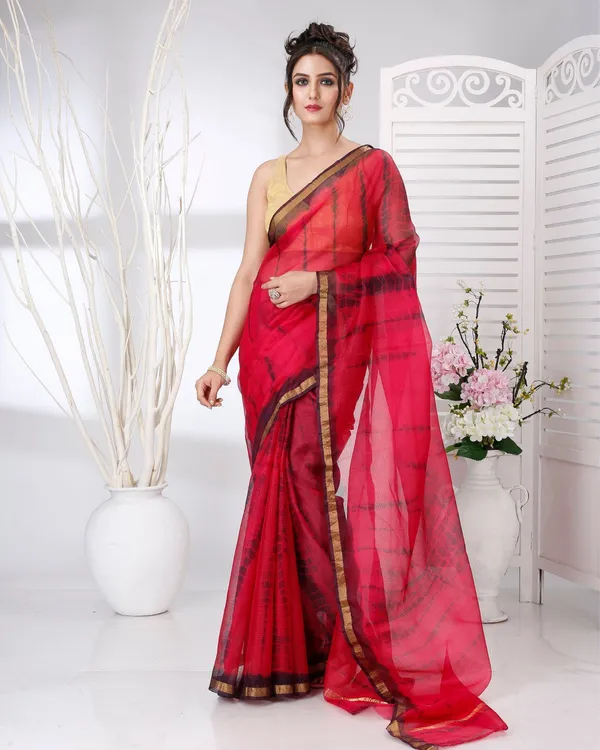 Lehar_Red_&_Blue_Kota_Silk_Shibori_Saree