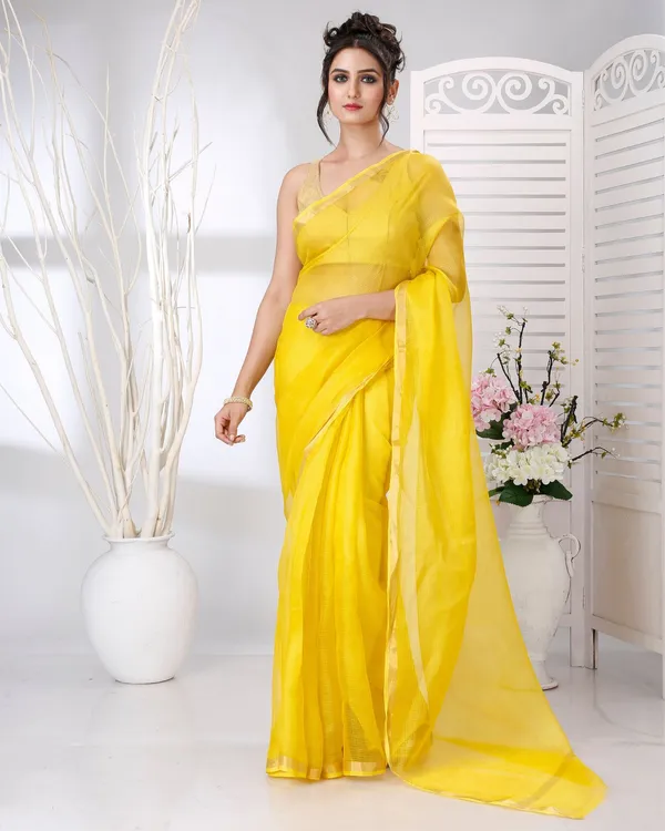 Lehar_Yellow_Kota_Silk_Saree