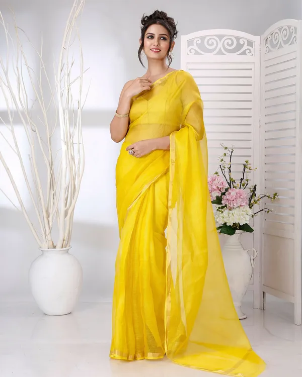 Lehar_Yellow_Kota_Silk_Saree