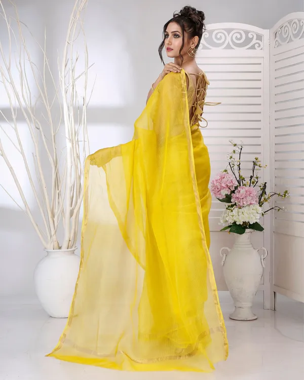 Lehar_Yellow_Kota_Silk_Saree
