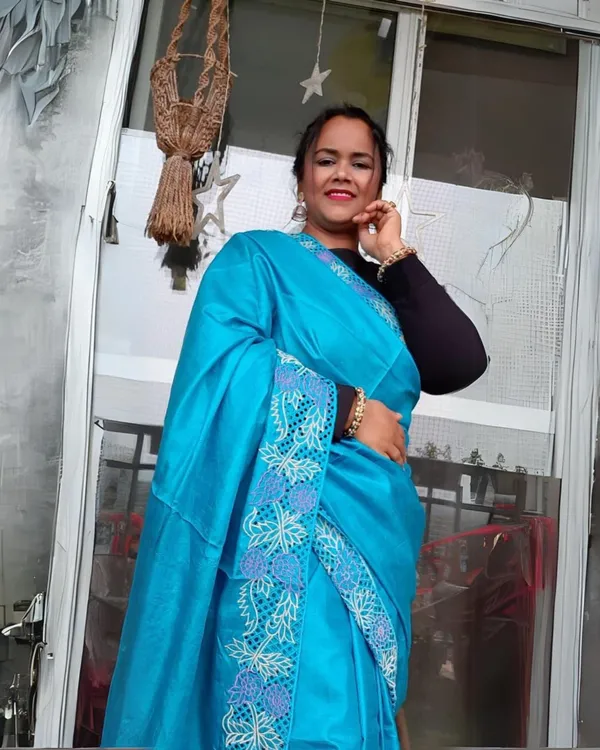 Living_Lux_Blue_Tussar_Cutwork_Saree