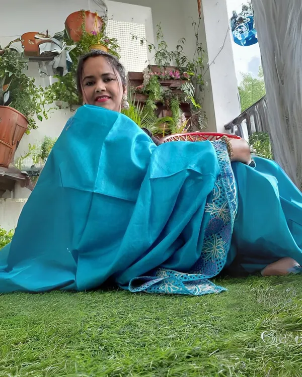 Living_Lux_Blue_Tussar_Cutwork_Saree