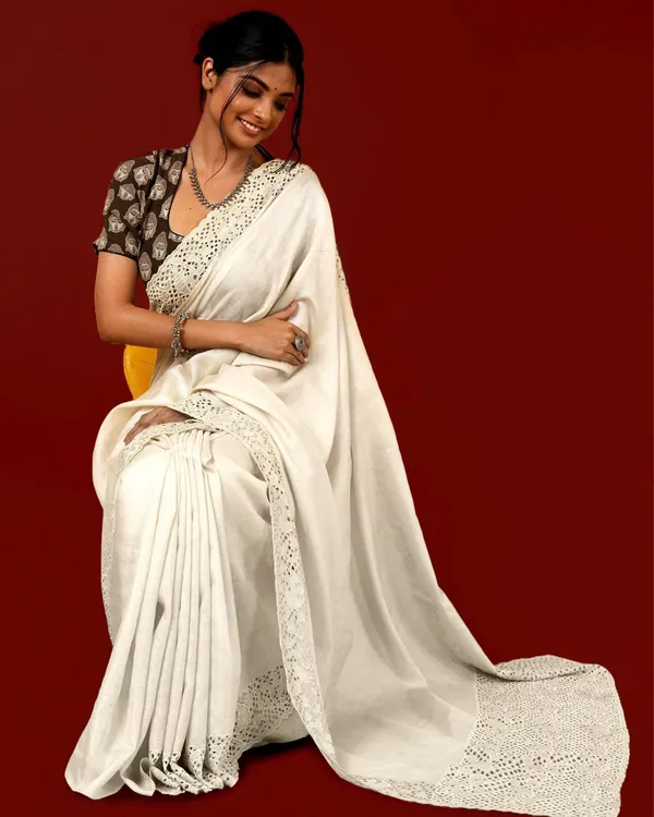 Living_Lux_Off_White_Tussar_Cutwork_Saree