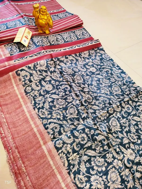 Madhuban_Ki_Kushboo_Red_&_Black_Tussar_Silk_Saree