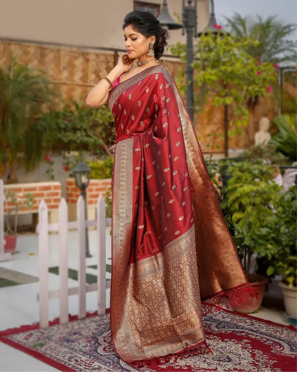 Mayajaal_Maroon_Bridal_Saree