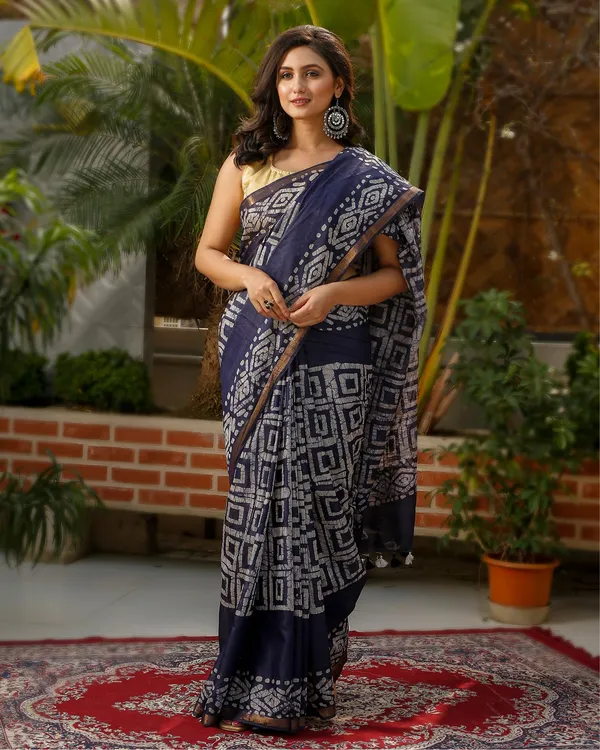 Mombatti_Indigo_Batik_Saree