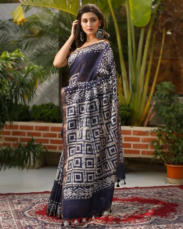 Mombatti_Indigo_Batik_Saree