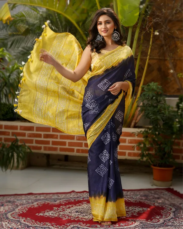 Moam_Purple_&_Yellow_Batik_Saree