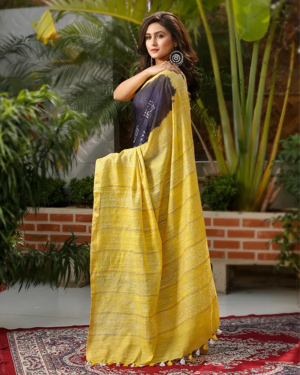 Moam_Purple_&_Yellow_Batik_Saree