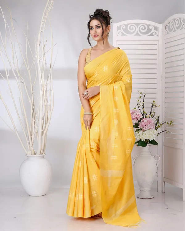 YellowNakashi_Thaath_Golden_Pure_Cotton_Silk_Saree