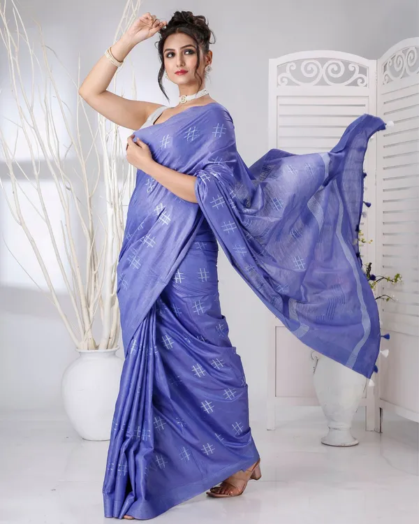 Lavendar_Blue_Nakashi_Thaath_Pure_Cotton_Silk_Saree