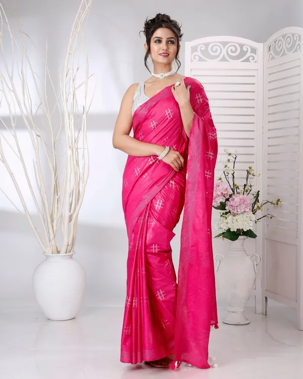 Pink_Nakashi_Thaath_Magenta_Pure_Cotton_Silk_Saree