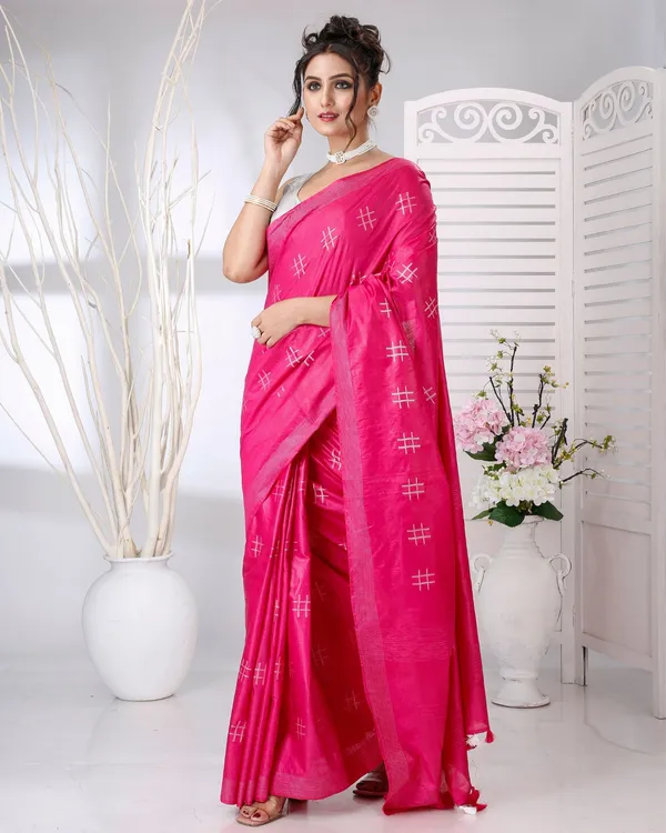 Pink_Nakashi_Thaath_Magenta_Pure_Cotton_Silk_Saree