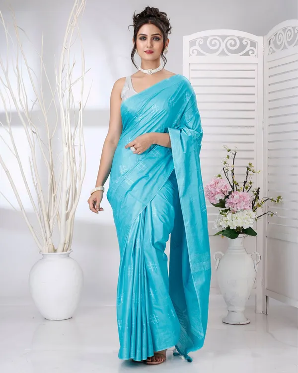 Sky_Blue_Nakashi_Thaath_Pure_Cotton_Silk_Saree