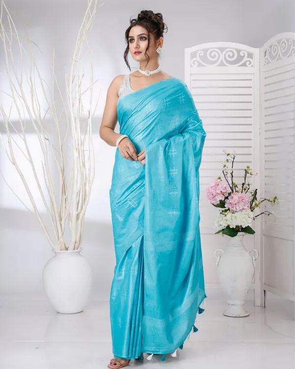 Sky_Blue_Nakashi_Thaath_Pure_Cotton_Silk_Saree