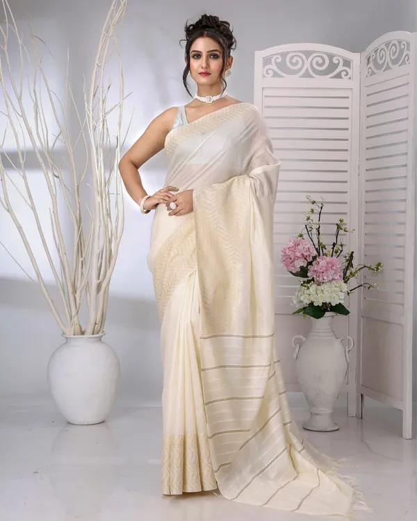 Nakashi_Thath_Silkmark_Chanderi_Off_White_Saree