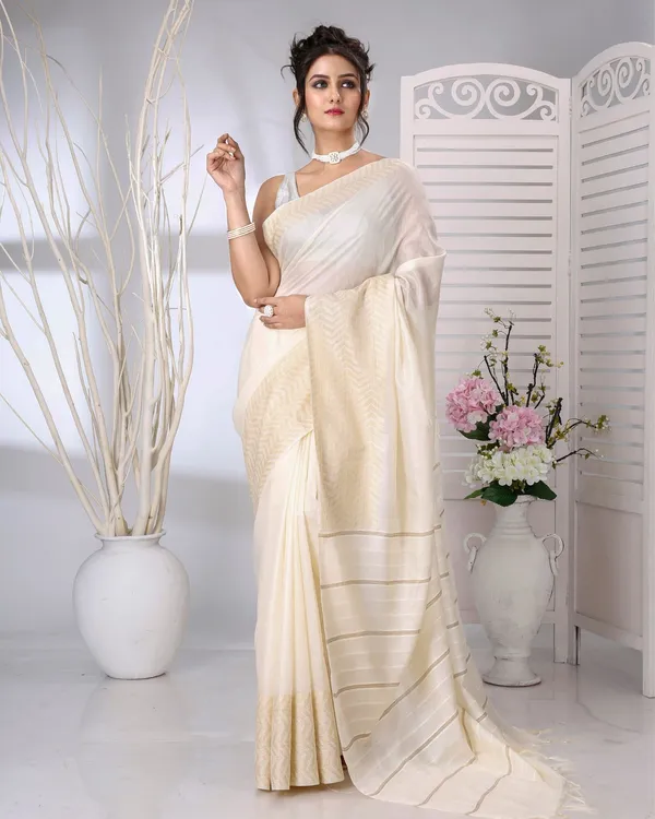 Nakashi_Thath_Silkmark_Chanderi_Off_White_Saree