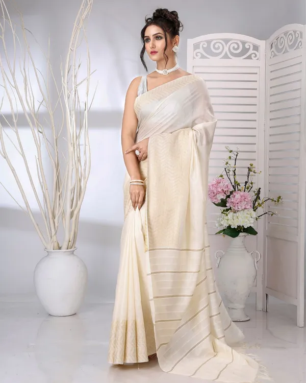 Nakashi_Thath_Silkmark_Chanderi_Off_White_Saree