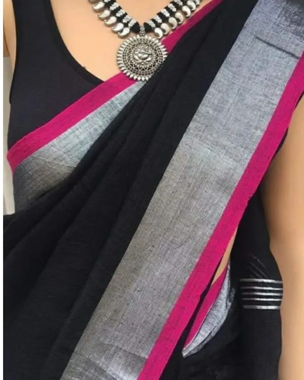 Parishuddhata_Black_Linen_Saree