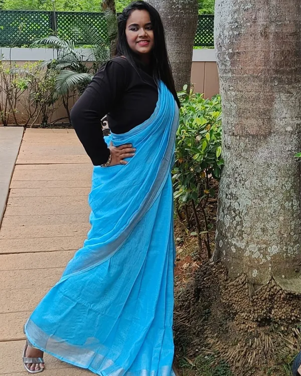 Parishuddhata_Light_Blue_Linen_Saree