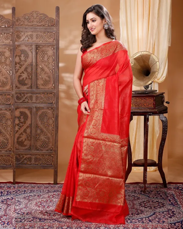 Rajsi_Thaath_Orange_Banarasi_Saree