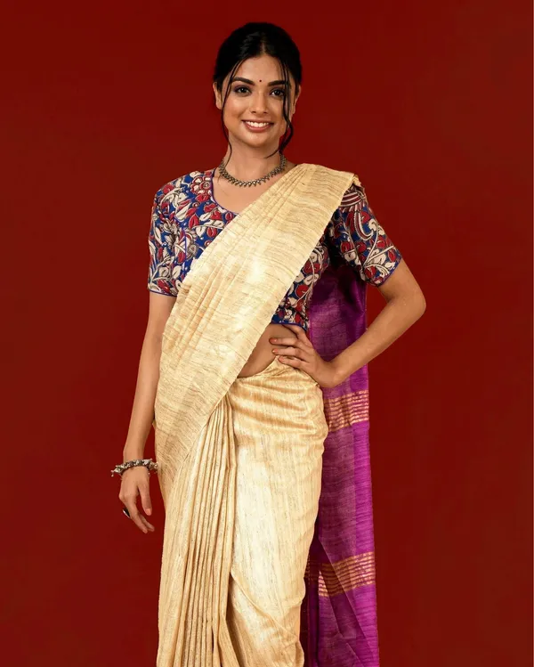 Rangrasiya_Beige_&_Purple_Silk_Saree