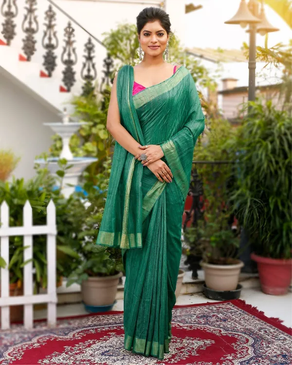 Rangrasiya_Bright_Green_Silk_Saree