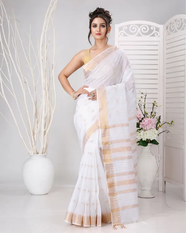 Sheen_Shimmer_Off_White_Kota_Silk_Saree