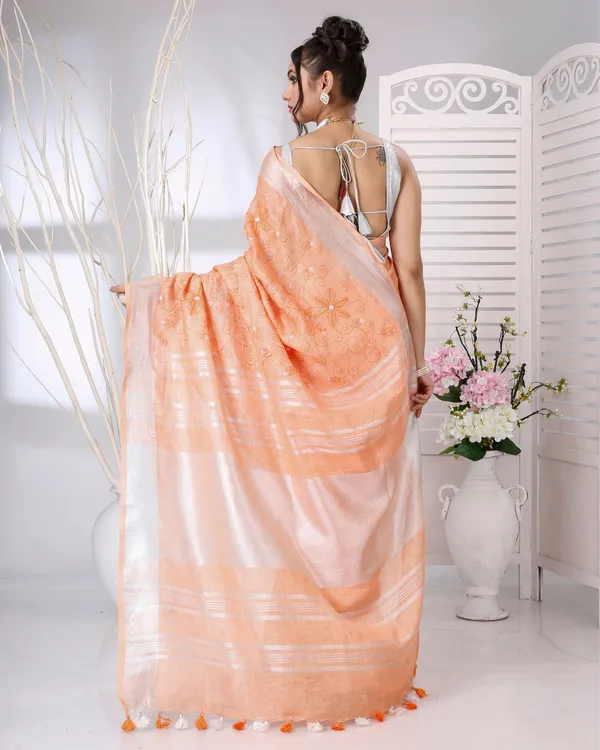 Shiromani_Peach_Embroidered_Saree