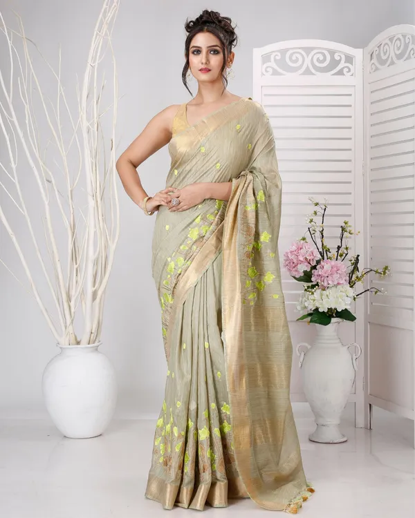 Swarna_Pushp_Green_Tussar_Silk_Saree