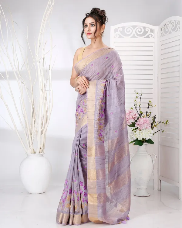 Swarna_Pushp_Lavender_Tussar_Silk_Saree