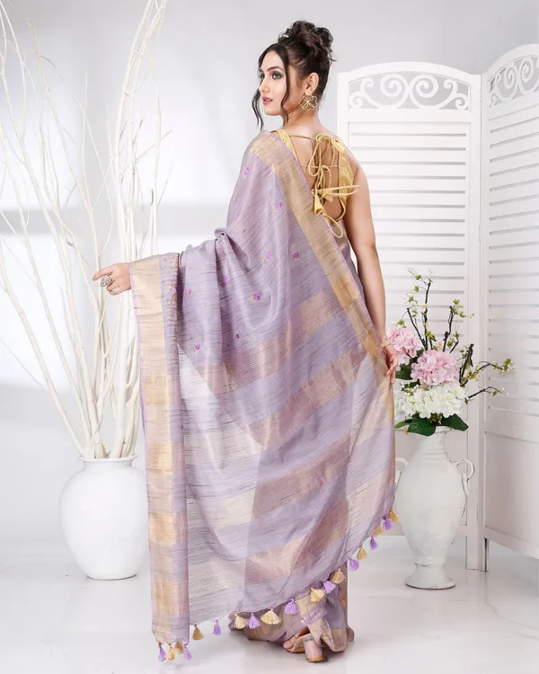 Swarna_Pushp_Lavender_Tussar_Silk_Saree