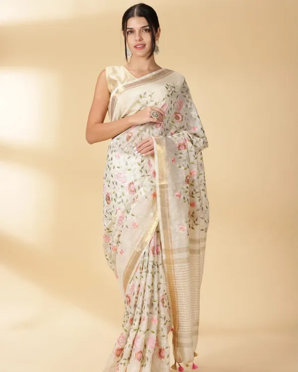 Van_Mala_White_Embroidered_Saree