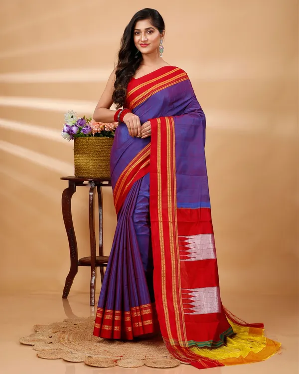 Bright_Purple_Vintage_Elegance_Silk_Pure_Cotton_Saree