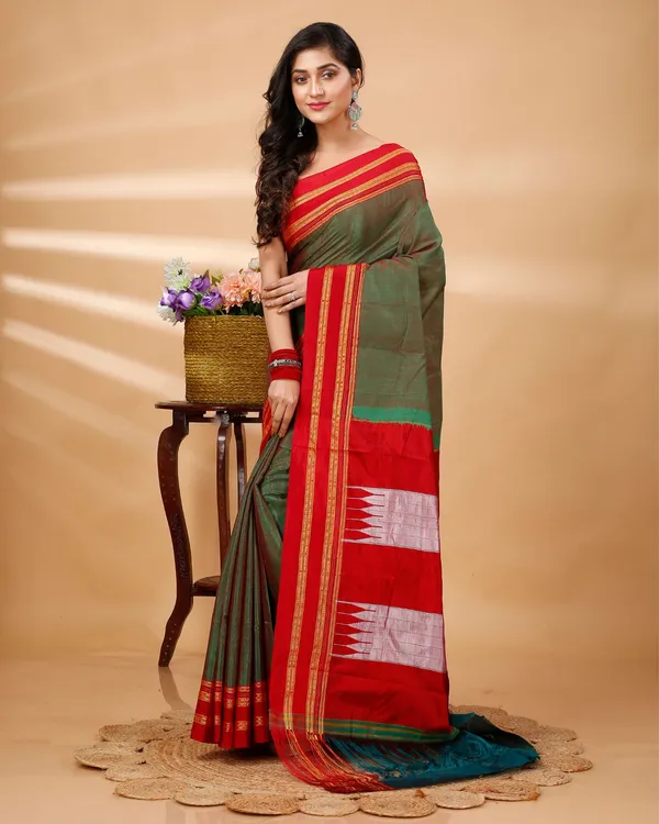 Fern_Green_Vintage_Elegance_Silk_Pure_Cotton_Saree