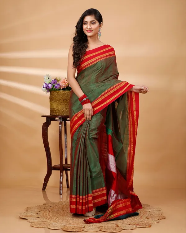 Fern_Green_Vintage_Elegance_Silk_Pure_Cotton_Saree