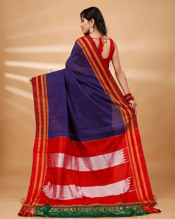 Vintage_Elegance_Indigo_Silk_Pure_Cotton_Saree
