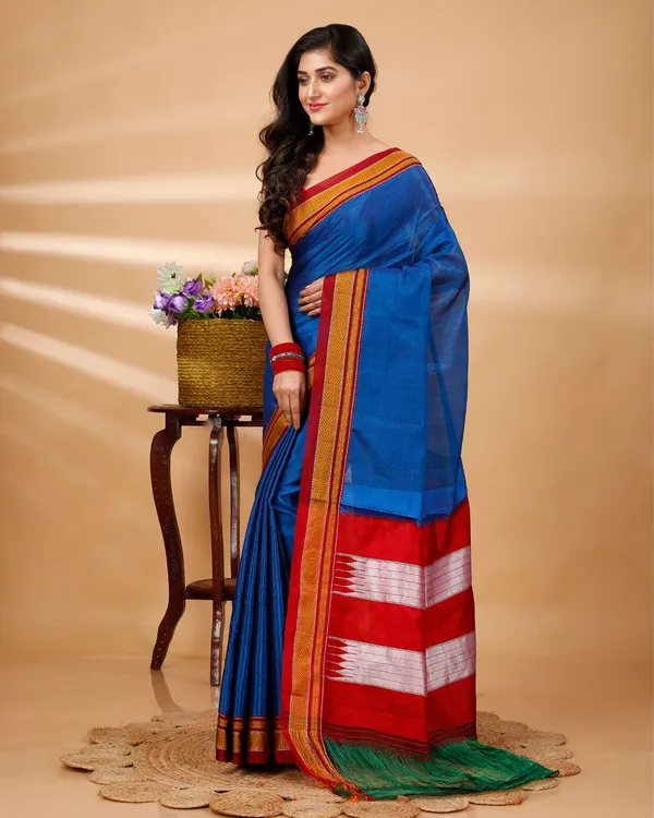 Royal_Blue_Vintage_Elegance_Silk_Pure_Cotton_Saree