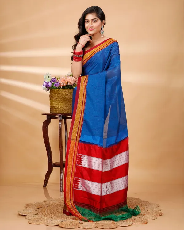 Royal_Blue_Vintage_Elegance_Silk_Pure_Cotton_Saree