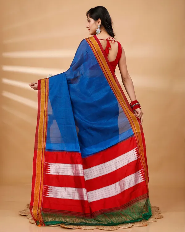 Royal_Blue_Vintage_Elegance_Silk_Pure_Cotton_Saree