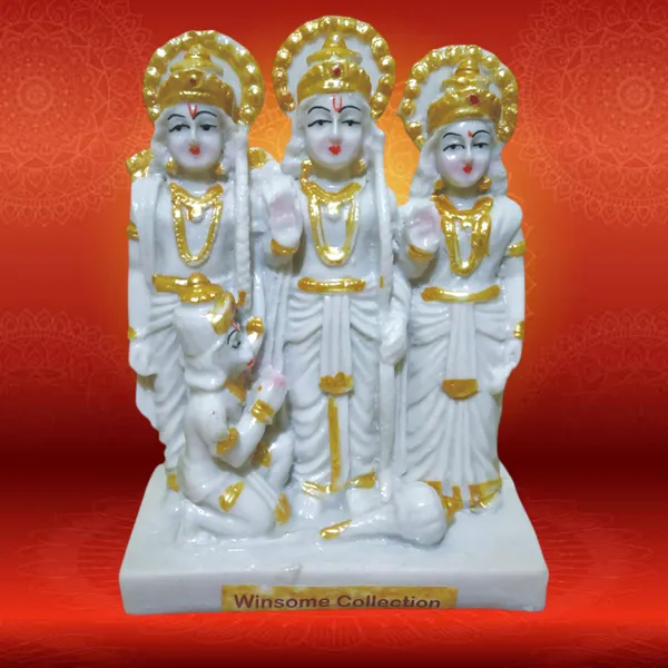 White_Ram_Darbar_Sita_Laxman_Hanuman_Idol_Murti_Statue_For_Worship_Resin