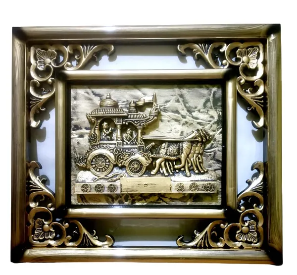 Krishna_Arjun_Hanuman_Kanha_Rath_Wall_Hanging_Photo_Frame_Decor_Art_Sculpture_Fengshui_Gift_Item_Showpiece_Fiber