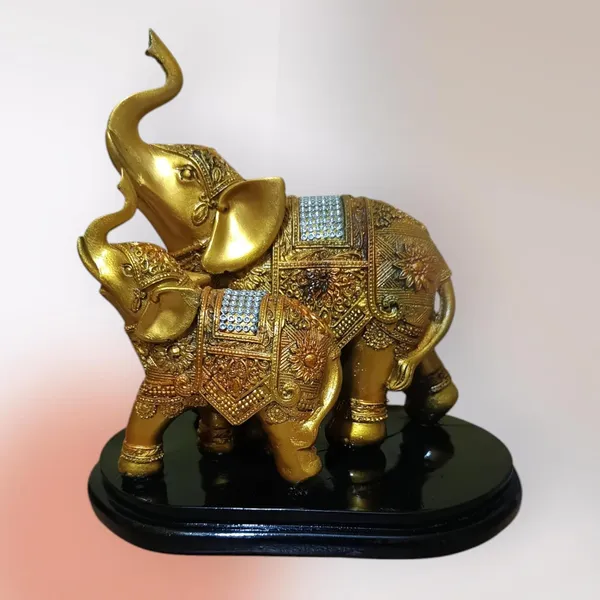 Golden_The_Spiritual_Living_Fengshui_Trunk_Up_Elephant_Couple_Statue_For_Good_Luck_Home_Decor_Showpiece_Figurine_Wildlife_Animal_Statue_Polyresin