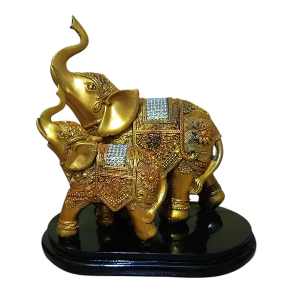 Golden_The_Spiritual_Living_Fengshui_Trunk_Up_Elephant_Couple_Statue_For_Good_Luck_Home_Decor_Showpiece_Figurine_Wildlife_Animal_Statue_Polyresin