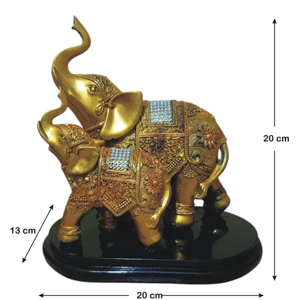 Golden_The_Spiritual_Living_Fengshui_Trunk_Up_Elephant_Couple_Statue_For_Good_Luck_Home_Decor_Showpiece_Figurine_Wildlife_Animal_Statue_Polyresin