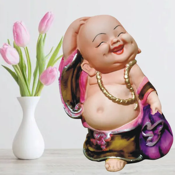 Laughing_Buddha_Statue_Multicolor_Resin_Handmade_Textured